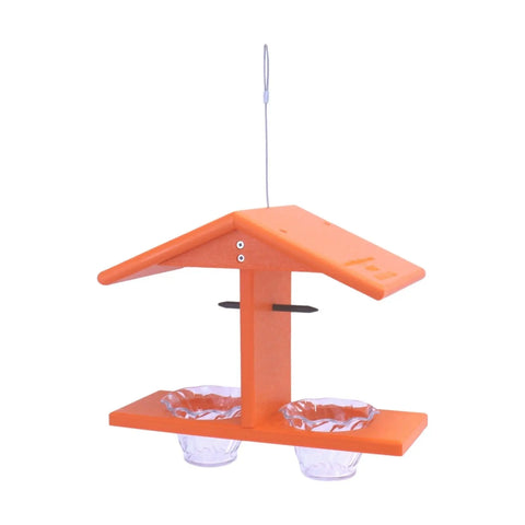 Double-Cup Oriole Bird Feeder – Durable Recycled Poly Lumber With Orange Pegs | Made in USA Amish Toy Box  Bird Feeder