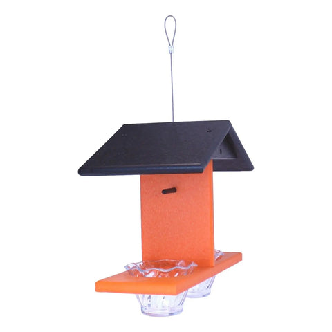 Double-Cup Oriole Bird Feeder – Durable Recycled Poly Lumber With Orange Pegs | Made in USA Amish Toy Box  Bird Feeder