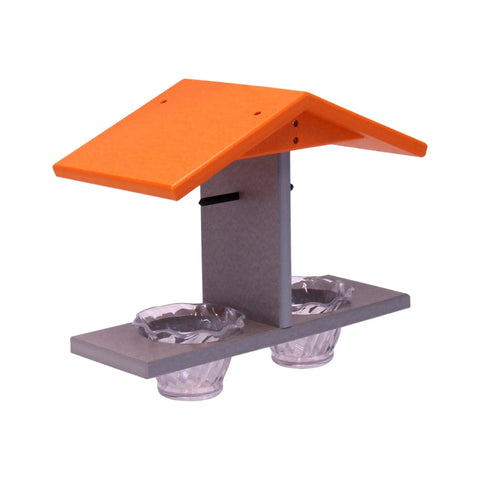 Double-Cup Oriole Bird Feeder – Durable Recycled Poly Lumber With Orange Pegs | Made in USA Amish Toy Box  Bird Feeder