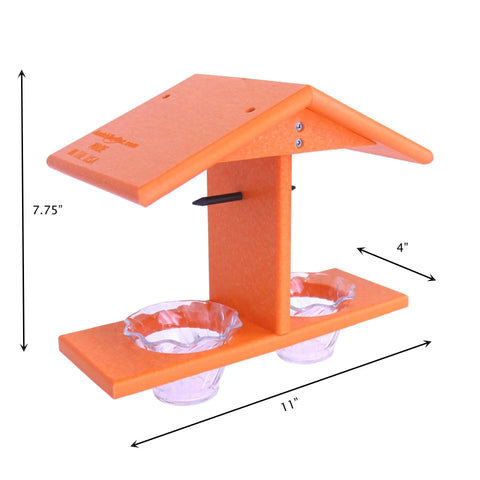 Double-Cup Oriole Bird Feeder – Durable Recycled Poly Lumber With Orange Pegs | Made in USA Amish Toy Box  Bird Feeder