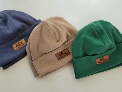 Double Layer Rib Knit Beanie Hat – Folded Brim Winter Headwear | Handmade with American Milled Fabric | Made in USA Adventure Clothes Company 