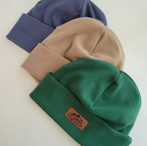 Double Layer Rib Knit Beanie Hat – Folded Brim Winter Headwear | Handmade with American Milled Fabric | Made in USA Adventure Clothes Company 