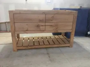Double Sink Bathroom Vanity – Handmade Northeastern White Pine Cabinet | Made in USA | Model #1011 Limitless Woodworking  item