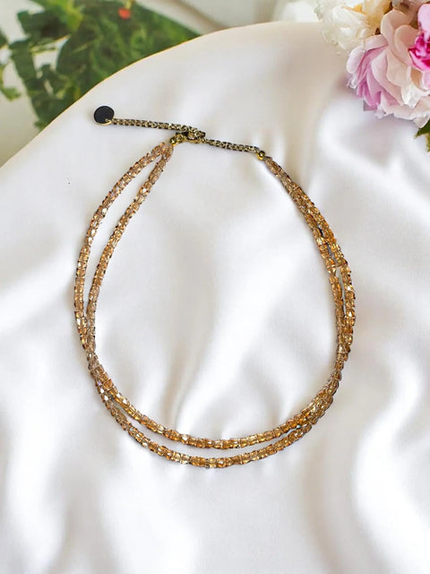 Double Strand Beaded Necklace | Gold & Stainless Steel Options Michelle Marie Boutique  Necklaces