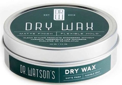 Dr. Watson’s 3.4 Oz Dry Wax – Flexible Hold Matte Finish Hair Styling Wax | Made in USA Dr. Watson's Hair & Body Care  Dry Wax