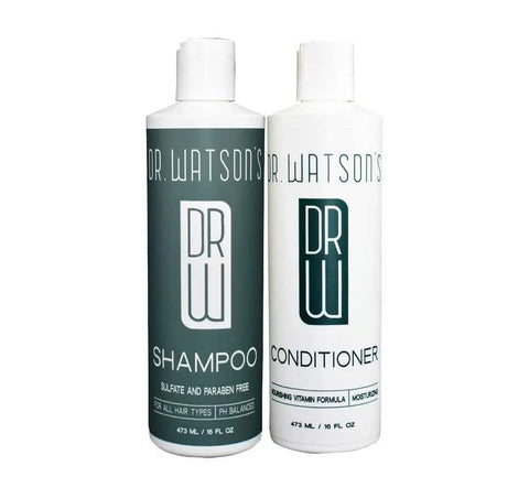 Dr. Watson’s Hair and Body Care Set – Sulfate-Free Shampoo, Conditioning & Mint Lime Wash 16 Oz | Made in USA Dr. Watson's Hair & Body Care  Shampoo and Conditioner