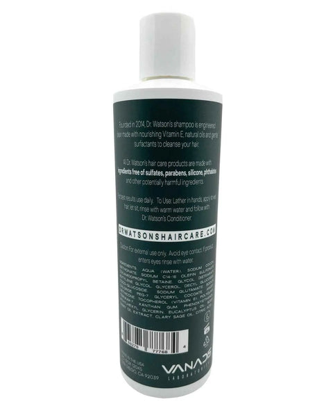 Dr. Watson's Original Sulfate Free Hair Shampoo 16 Oz – PH Balanced with Essential Oils Blend | Made in USA Dr. Watson's Hair & Body Care  Shampoo