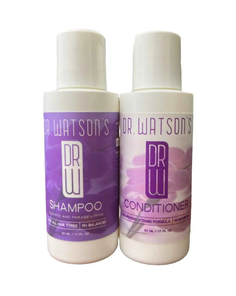 Dr. Watson’s Sweet Pea Shampoo & Conditioner Sample Pack – Sulfate-Free | 2 Oz Each | Made in USA Dr. Watson's Hair & Body Care  Shampoo and Conditioner