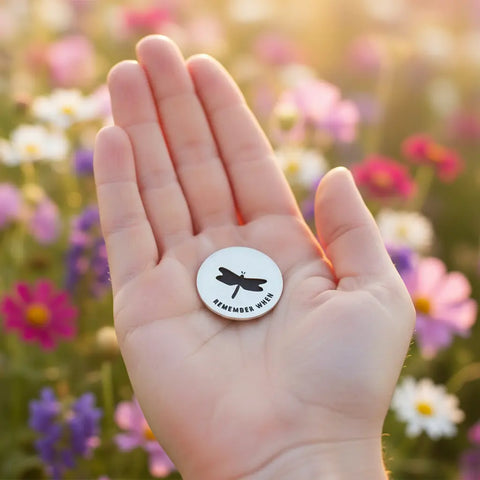 Dragonfly Cutout Blessing Ring Charm – Handcrafted Pewter Token | Made in USA Inspirational Gift Whitney Howard Designs  Blessing Ring