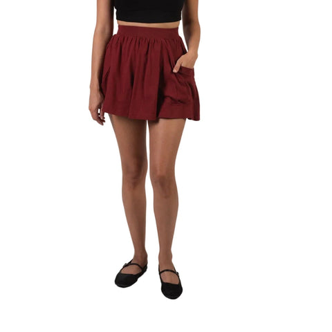 Organic Cotton Drape Shorts – Lightweight Jersey Skort | Made in USA Spiritex | Sustainable Apparel  Women's Pants & Shorts