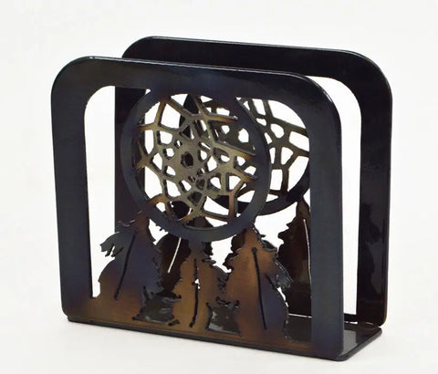 Dreamcatcher Napkin Holder – Handcrafted Steel With Forest Silhouette | Made In USA Knights Home Decor  item