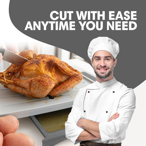 Dripless 2-in-1 Cutting Board System – Removable Tray – Made in USA Karving King 