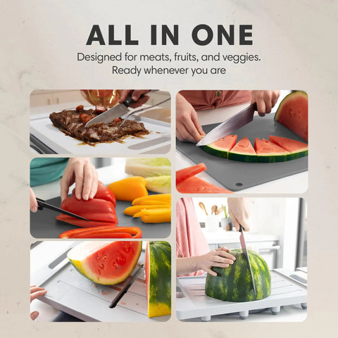 Dripless 2-in-1 Cutting Board System – Removable Tray – Made in USA Karving King 