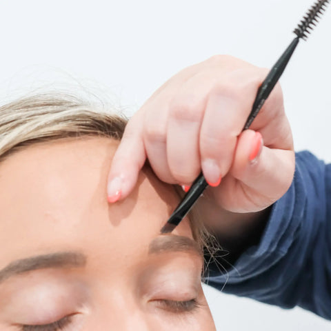 Dual-Ended Brow Grooming Brush – Angled and Spoolie Makeup Tool | Vegan Cruelty-Free Made in USA Taylor Made Organics  eyebrow brush