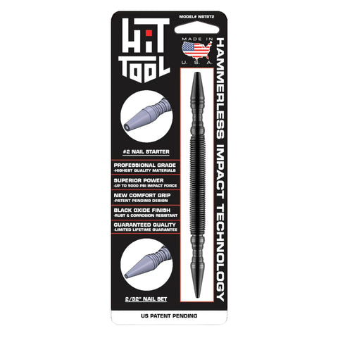Dual-Tip #2 Nail Starter and 2/32 Inch Setter Tool – Precision Hand Tool | Made in USA Hammerless Impact Technology  item