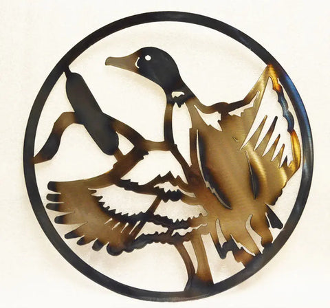 Duck in Flight Metal Wall Art – Custom Wildlife Decor | Handmade in USA Knights Home Decor  item