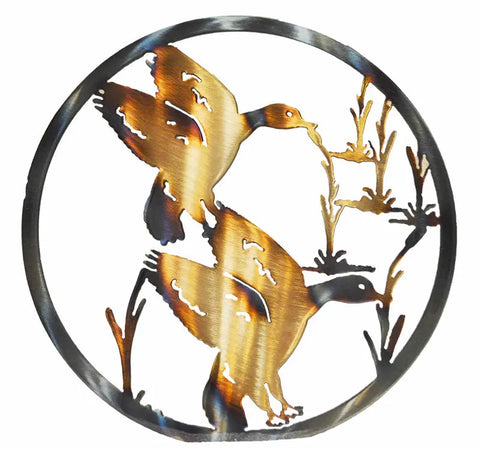 Ducks In Wetlands Metal Wall Art – Rustic Wildlife Decor | Made in USA Knights Home Decor  item