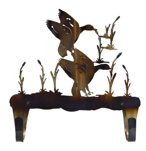 Ducks in Wetland Rustic Steel Coat and Towel Hook – Handmade Wall Mount | Made in USA Knights Home Decor  item