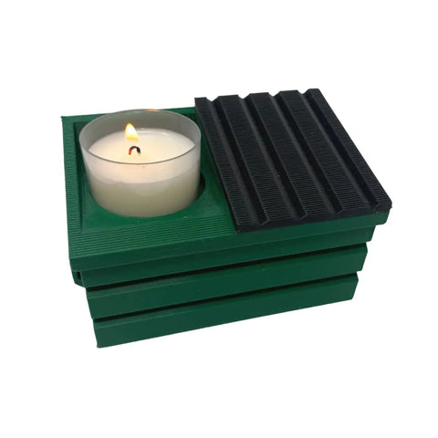 Dumpster Fire Tea Light Candle Holder | Funny Dumpster Replica With Included Candle | Perfect for Office Desks, Game Rooms, Dorms, & More! Chatelet Manufacturing 