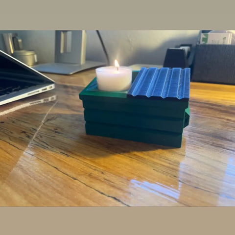 Dumpster Fire Tea Light Candle Holder | Funny Dumpster Replica With Included Candle | Perfect for Office Desks, Game Rooms, Dorms, & More! Chatelet Manufacturing 