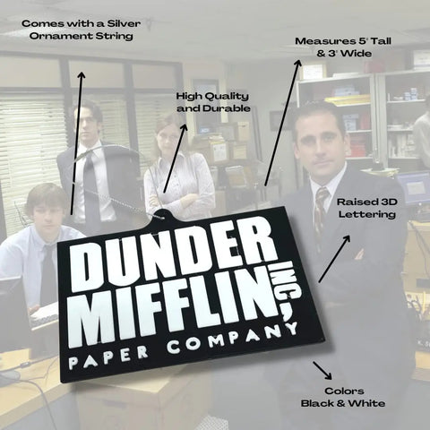 Dunder Mifflin 3D Printed Ornament 5 Inch – Made in USA Chatelet Manufacturing 