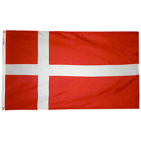 Durable 200 Denier Outdoor Nylon Denmark Flag – UV-Resistant SolarGuard Dye | Made in USA Freedom Flag and Pole 
