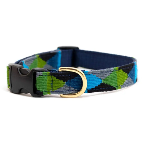 Durable Argyle Pattern Side Release Dog Collar 1 Inch Wide – Machine Washable Nylon Webbing | Made in USA Auburn Leathercrafters  item
