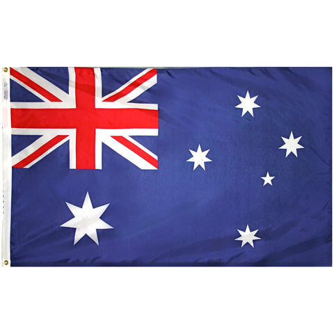 Durable Australian Flag 200 Denier Nylon Outdoor Flag with UV-Resistant SolarGuard Dyes | Made in USA Freedom Flag and Pole 