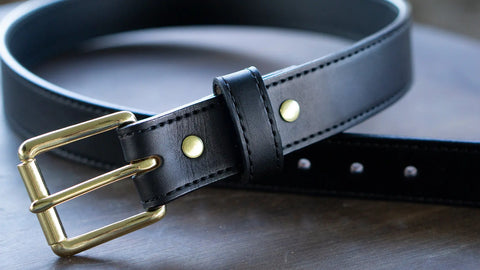 Durable Full-Grain English Bridle Leather Belt 28-50 Inch – Everyday Wear Adjustable | Made in USA Auburn Leathercrafters  item