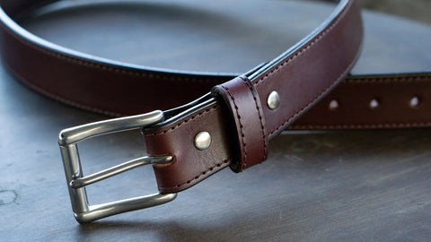 Durable Full-Grain English Bridle Leather Belt 28-50 Inch – Everyday Wear Adjustable | Made in USA Auburn Leathercrafters  item