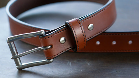Durable Full-Grain English Bridle Leather Belt 28-50 Inch – Everyday Wear Adjustable | Made in USA Auburn Leathercrafters  item