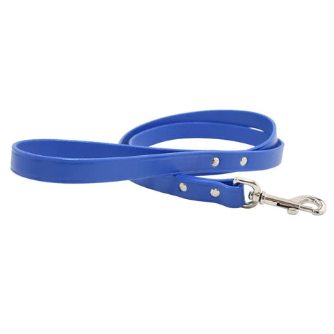 Durable Full Grain Leather Dog Leash 1/2 Inch X 48 or 72 Inch – Pink and Blue | Made in USA Auburn Leathercrafters  item