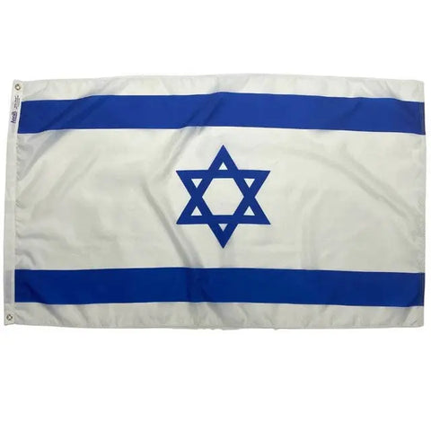 Durable Israel Flag – Outdoor Nylon with UV-Resistant SolarGuard Dyes | Made in USA Freedom Flag and Pole 