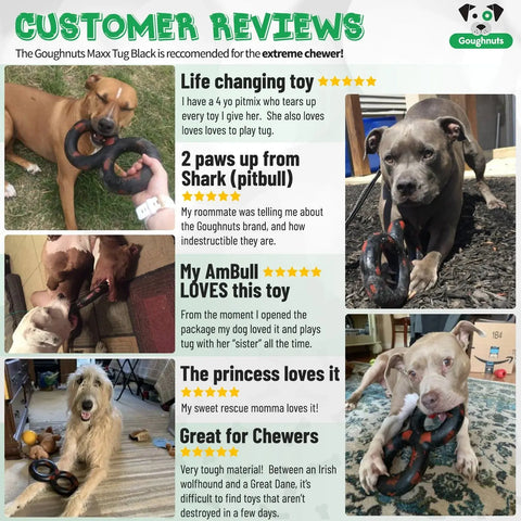Durable Large Dog Tug Toy – Indestructible Chew Ring for 60+ Pounds | Made in USA Goughnuts 