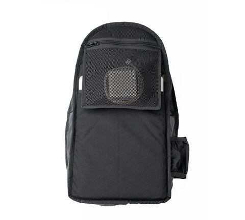 The MIS Mesh Backpack - Coyote Brown is a 19L Cordura Nylon laptop backpack with a front mesh pocket holding a small item and a side pocket, shown from above on a plain white background.