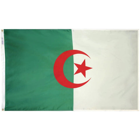 Durable Nylon Algeria Flag – 200 Denier Outdoor Custom Flag with UV-Resistant SolarGuard Dyes | Made in USA Freedom Flag and Pole 