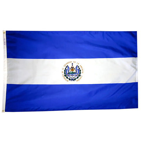 Durable Nylon El Salvador Flag 200 Denier Outdoor Material – UV Resistant Colors | Made in USA Freedom Flag and Pole 