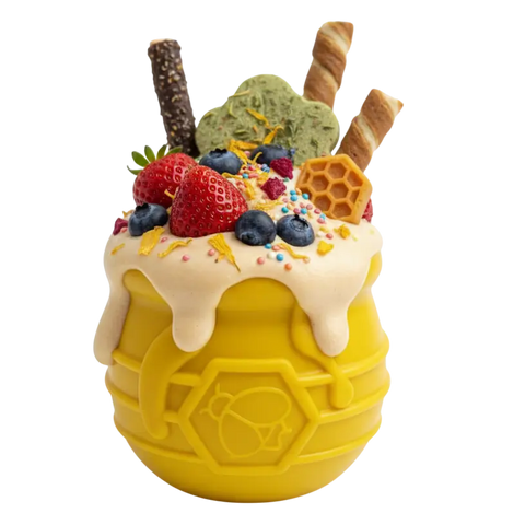 Durable PUP-X Rubber Treat Dispenser Toy – Honey Pot Design | Made in USA SodaPup  Rubber Dog Toys
