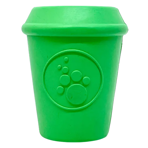 Durable Rubber Dog Chew Toy and Treat Dispenser – Interactive Coffee Cup Design | Made in USA SodaPup  Rubber Dog Toys