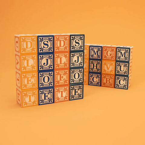 Dutch Language Alphabet Blocks Set – 28 Handcrafted 1.75 Inch Cubes – Sustainable Basswood Toy | Made in USA Uncle Goose  Languages