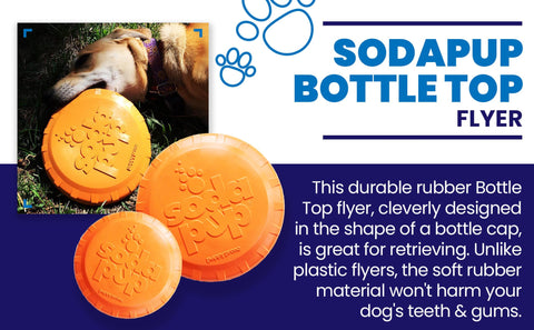 Durable Rubber Dog Retrieving Frisbee – Bottle Cap Design – Orange | Made in USA SodaPup  Rubber Dog Toys