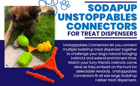 Unstoppables Connector Set – SodaPup Dog Treat Toy Links – 2 Pack | Made in USA SodaPup  Nylon Dog Toys