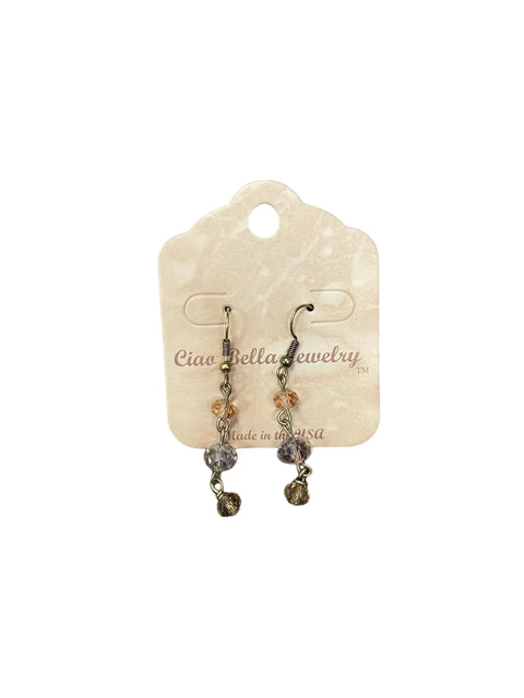 Earthy Elegance: Antique Gold Dangle Earrings With Leopard Jasper Crystals Michelle Marie Boutique  Earrings