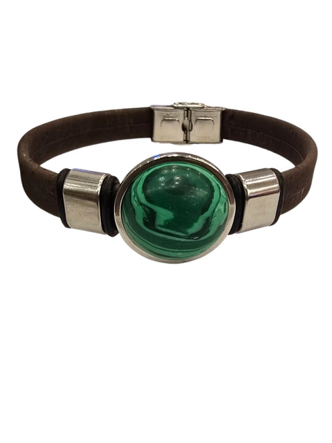 Earthy Malachite Cork Bracelet | Unique Handmade Jewelry Michelle Marie Boutique  Bracelets