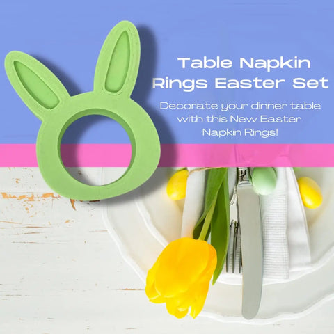 Easter Bunny Napkin Rings Set Of 2 Blue – Made in USA Chatelet Manufacturing 
