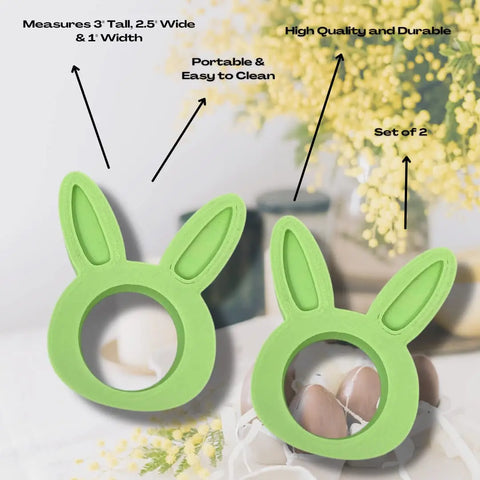 Easter Bunny Napkin Rings Set Of 2 Blue – Made in USA Chatelet Manufacturing 