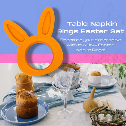 Easter Bunny Napkin Rings Set Of 2 Blue – Made in USA Chatelet Manufacturing 