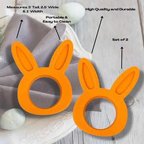 Easter Bunny Napkin Rings Set Of 2 Blue – Made in USA Chatelet Manufacturing 