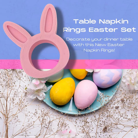 Easter Bunny Napkin Rings Set Of 2 Blue – Made in USA Chatelet Manufacturing 