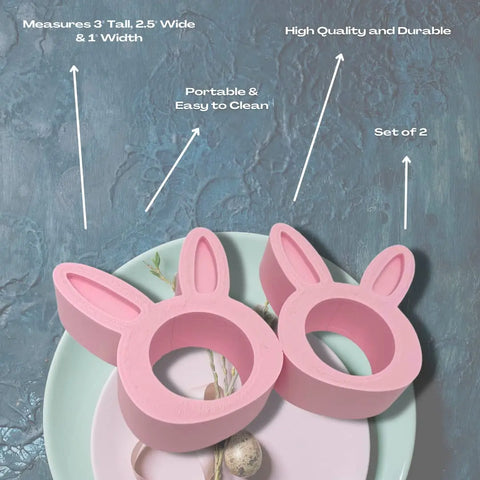 Easter Bunny Napkin Rings Set Of 2 Blue – Made in USA Chatelet Manufacturing 